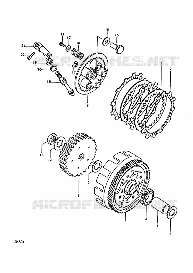 EMBRAYAGE Suzuki MOTO 50 RM 1981  RM50X(C/N/T/X)