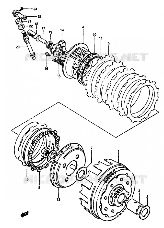 EMBRAYAGE Suzuki MOTO 650 DR 1991  DR650RSUM(L/M)