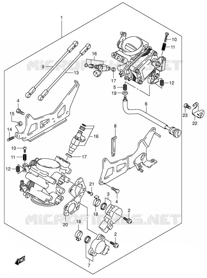 ENSEMBLE INJECTION Suzuki MOTO 1000 V-STROM 2002  DL1000K2(E2)