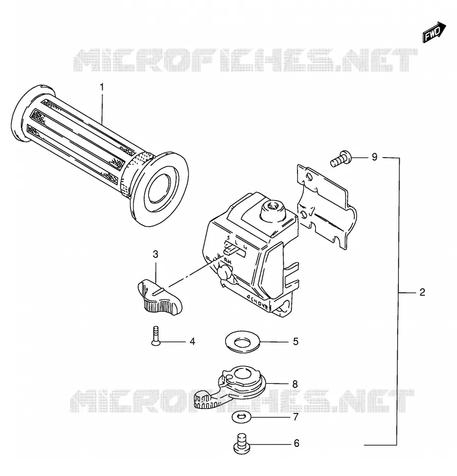 ENSEMBLE LEVIER - POIGNEE GAUCHE Suzuki SCOOTER 100 FB 1995  FB100DS(E71)
