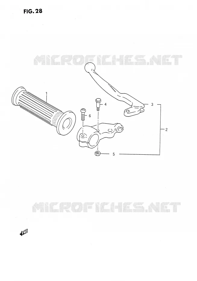 ENSEMBLE POIGNEE GAUCHE Suzuki MOTO 80 DS 1993  DS80P(E24)