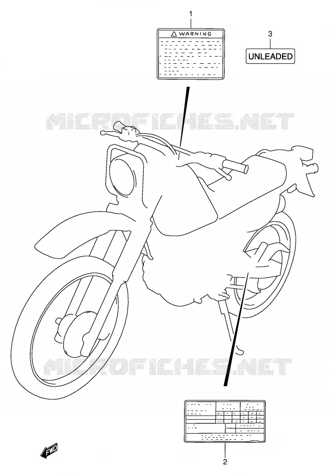 ETIQUETTE Suzuki MOTO 125 DR 2001  DR125SEUK1(E2)