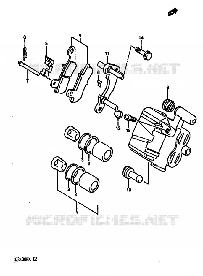 ETRIER DE FREIN ARRIERE (MODELE K) Suzuki MOTO 600 DR 1986  DR600RG(E2)