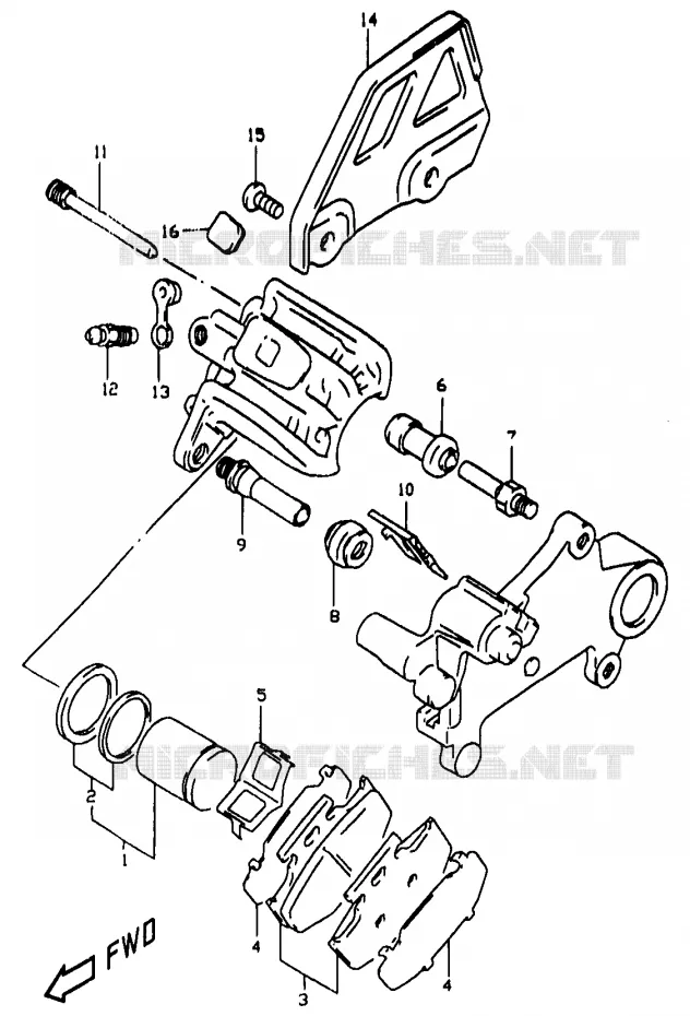 ETRIER DE FREIN ARRIERE Suzuki MOTO 350 DR 1997  DR350V(V/W/X)