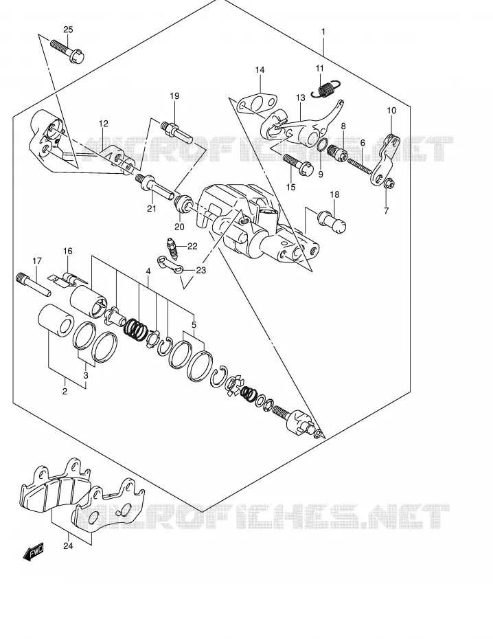 ETRIER DE FREIN ARRIERE Suzuki SCOOTER 400 BURGMAN 2004  AN400K4(E2)