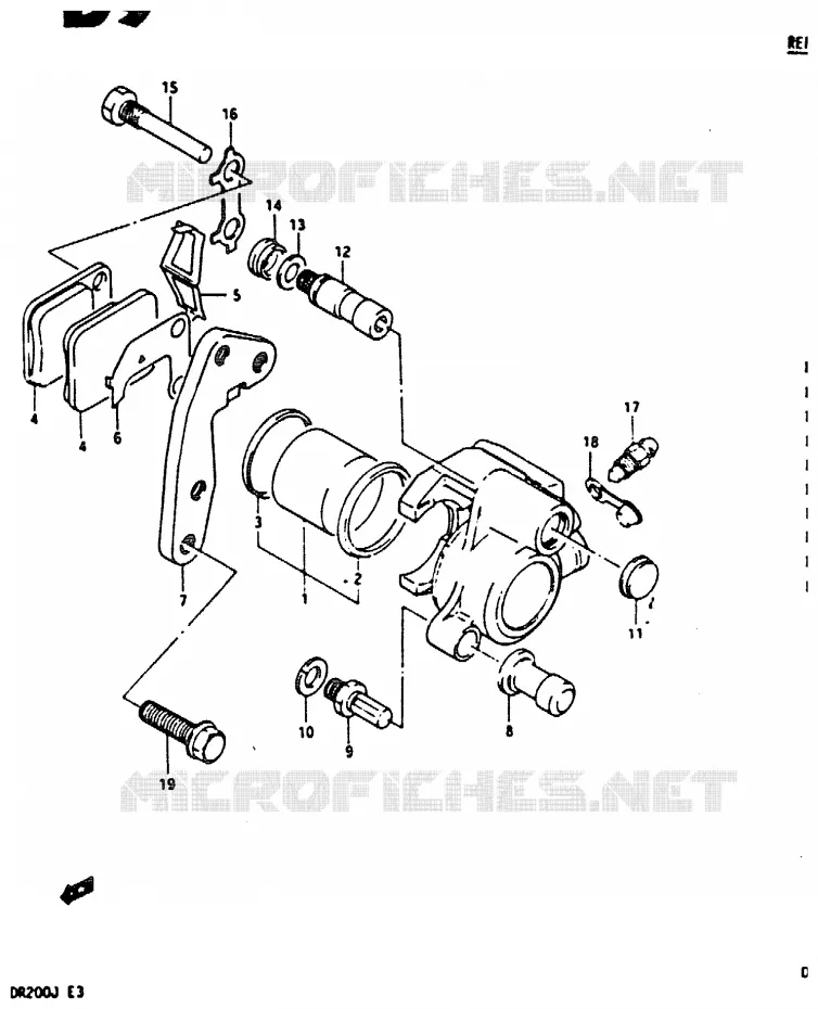 ETRIER DE FREIN AVANT Suzuki MOTO 200 DR 1988  DR200J(G/H/J)