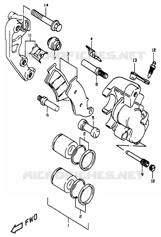 ETRIER DE FREIN AVANT Suzuki MOTO 350 DR 1997  DR350V(V/W/X)