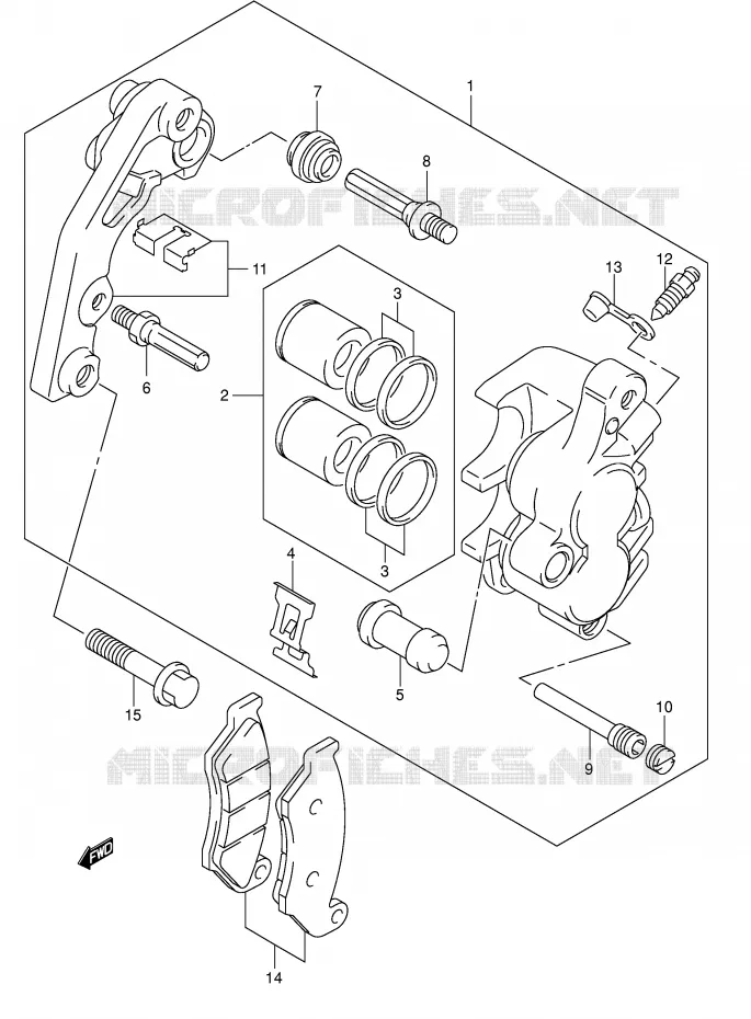 ETRIER DE FREIN AVANT Suzuki MOTO 400 DR-Z 2005  DR-Z400EK5(E1)