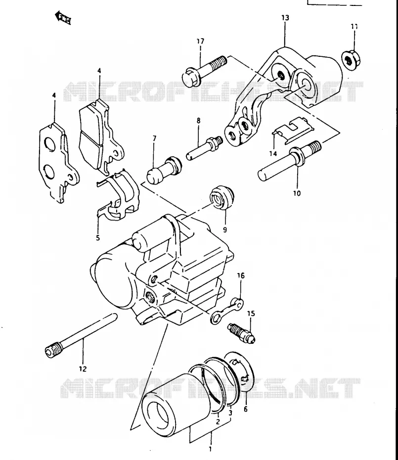 ETRIER DE FREIN AVANT Suzuki MOTO 500 DR 1987  DR500SH(G/H/J)