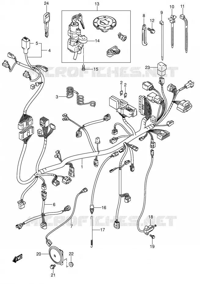 FAISCEAU ELECTRIQUE (MODELE K4/K5/K6) Suzuki MOTO 1000 V-STROM 2002  DL1000K2(E2)