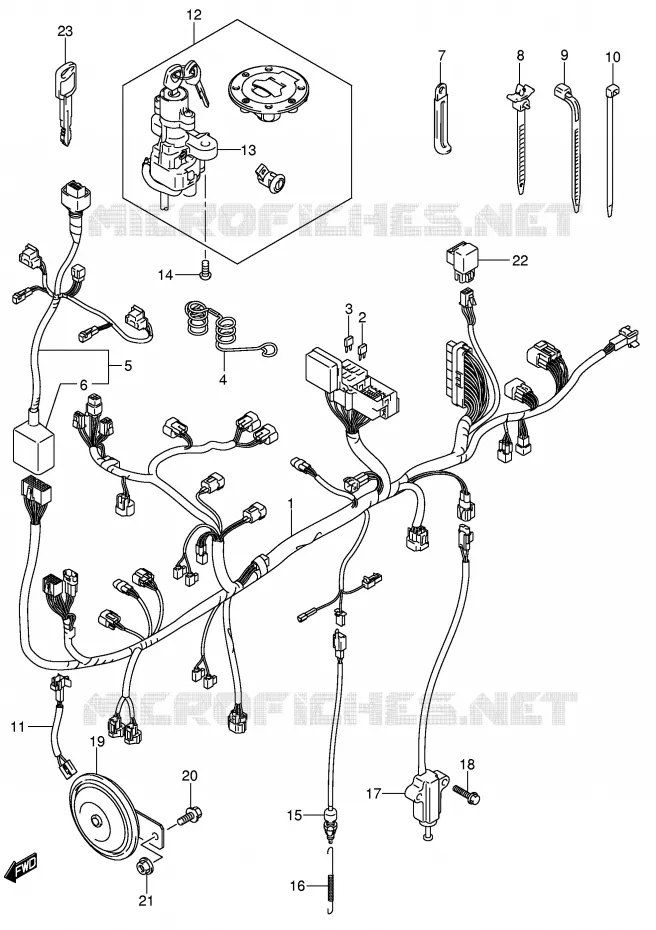 FAISCEAU ELECTRIQUE (MODELE K5/K6 E24) Suzuki MOTO 650 V-STROM 2004  DL650U3K4(E2)