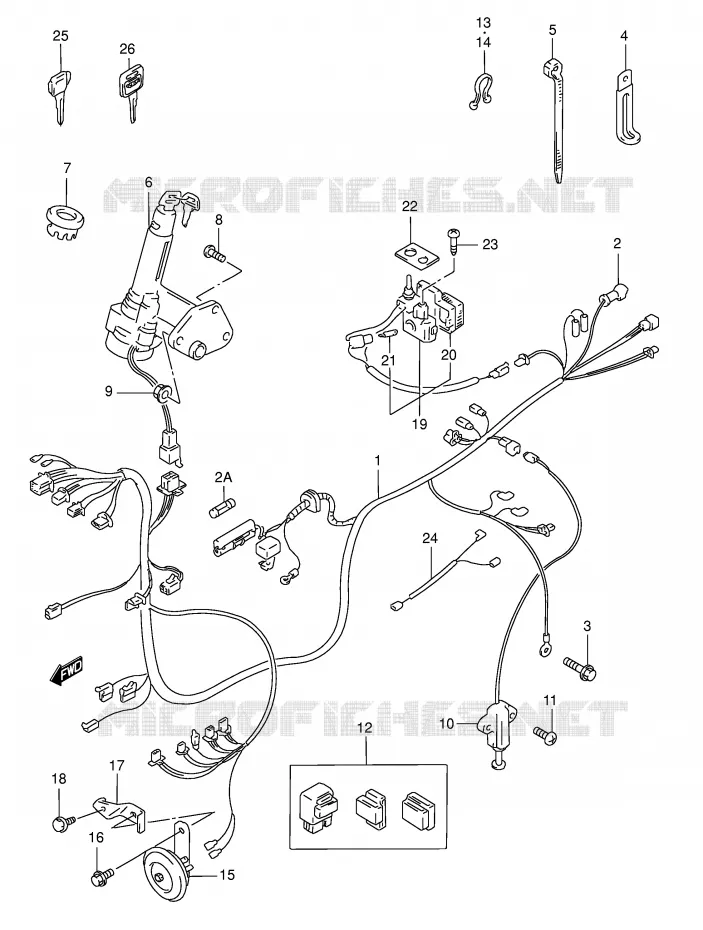 FAISCEAU ELECTRIQUE (MODELE S/T/V/W/X) Suzuki SCOOTER 125 BURGMAN 2000  AN125Y(E2)