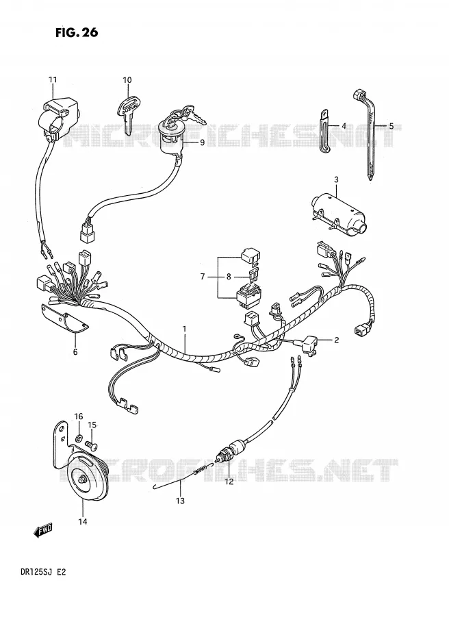 FAISCEAU ELECTRIQUE Suzuki MOTO 125 DR 1988  DR125SJ(E2)