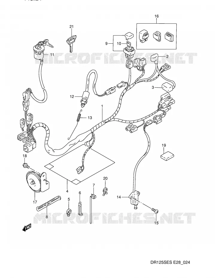 FAISCEAU ELECTRIQUE Suzuki MOTO 125 DR 1995  DR125SES(E28)