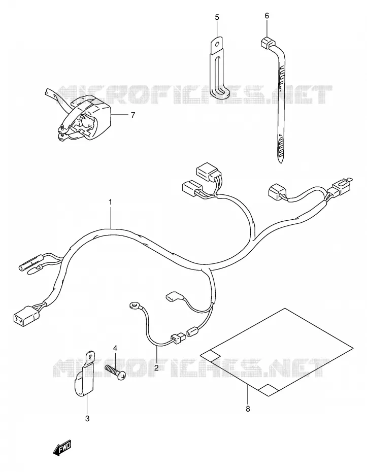 FAISCEAU ELECTRIQUE Suzuki MOTO 350 DR 1990  DR350L(E1)