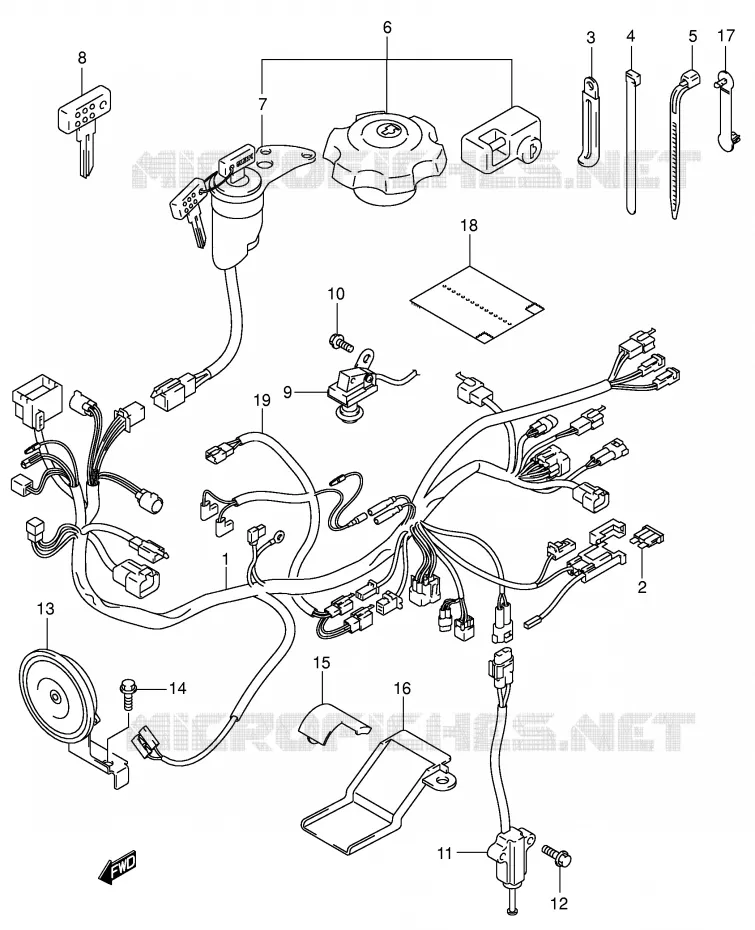 FAISCEAU ELECTRIQUE Suzuki MOTO 400 DR-Z 2004  DR-Z400SK4(E3/E28)