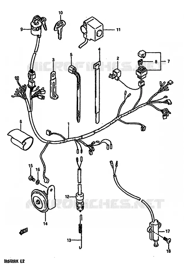 FAISCEAU ELECTRIQUE Suzuki MOTO 600 DR 1986  DR600RG(E2)