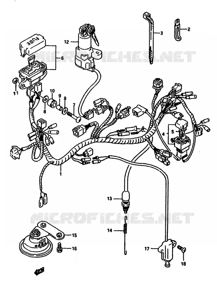 FAISCEAU ELECTRIQUE Suzuki MOTO 650 DR 1990  DR650RSUL(L/M)