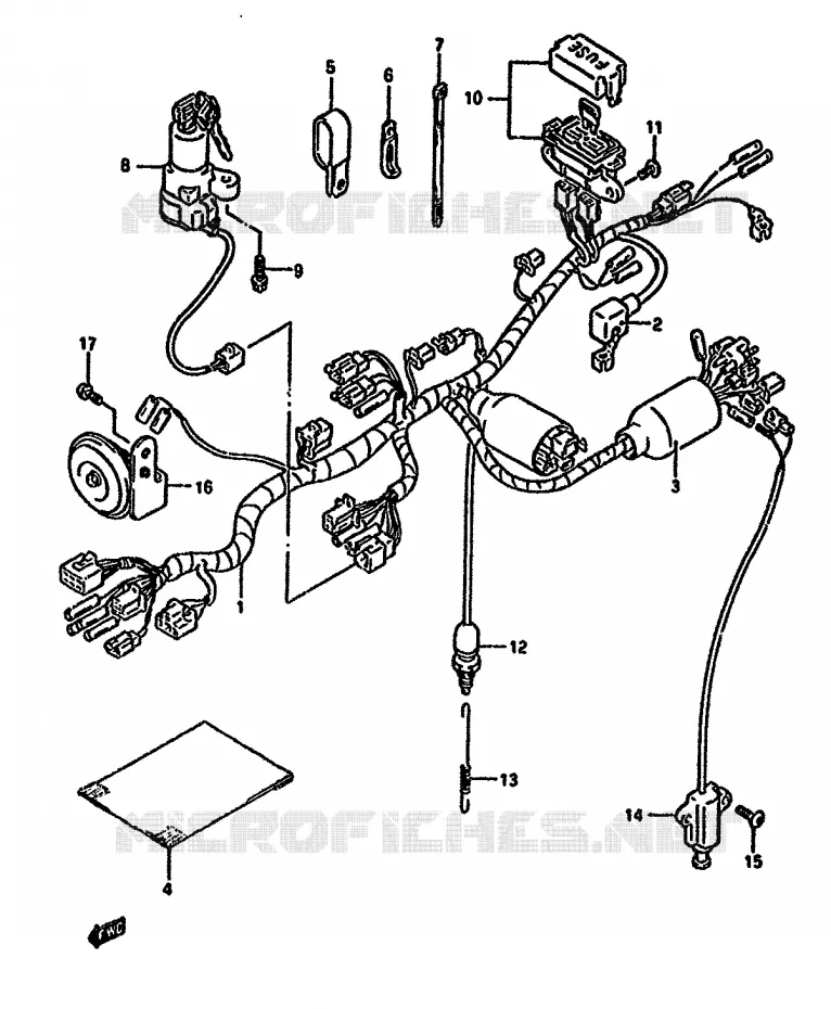 FAISCEAU ELECTRIQUE Suzuki MOTO 650 DR 1993  DR650RP(N/P/R)