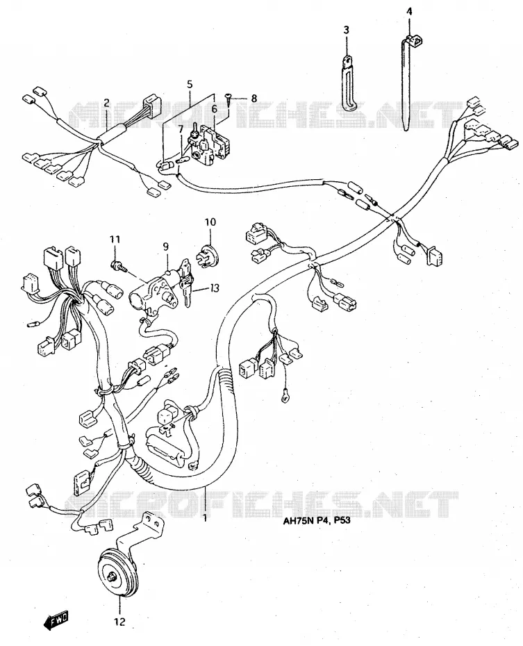 FAISCEAU ELECTRIQUE Suzuki SCOOTER 75 ADDRESS 1992  AH75N