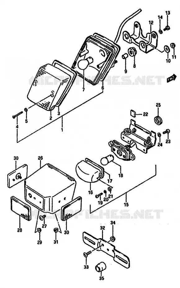 FEU ARRIERE Suzuki MOTO 600 DR 1986  DR600SG(E2)
