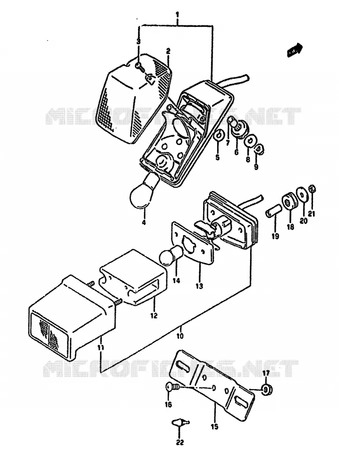 FEU ARRIERE Suzuki MOTO 650 DR 1992  DR650RUN(N/P/R)