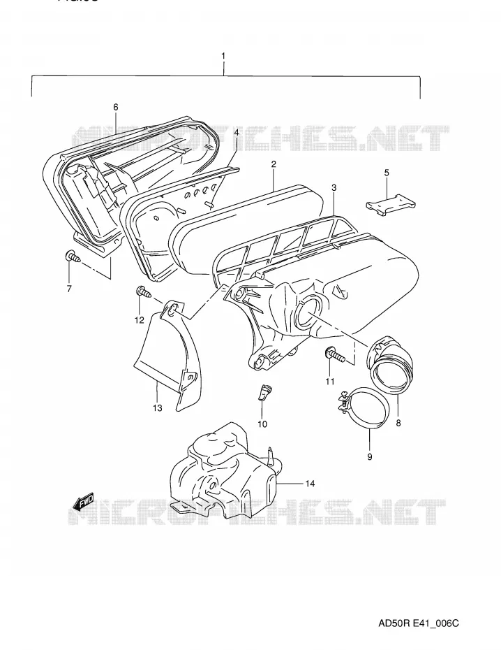FILTRE A AIR (MODELE M/MODELE R:41) Suzuki SCOOTER 50 AD 1991  AD50WFM(E41)