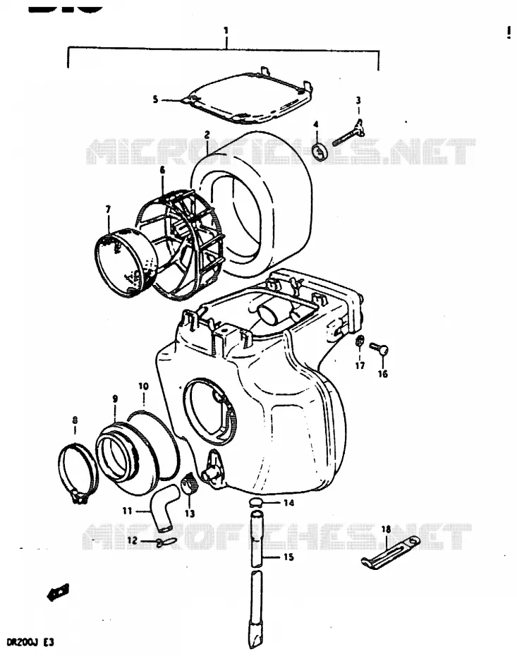 FILTRE A AIR Suzuki MOTO 200 DR 1988  DR200J(G/H/J)