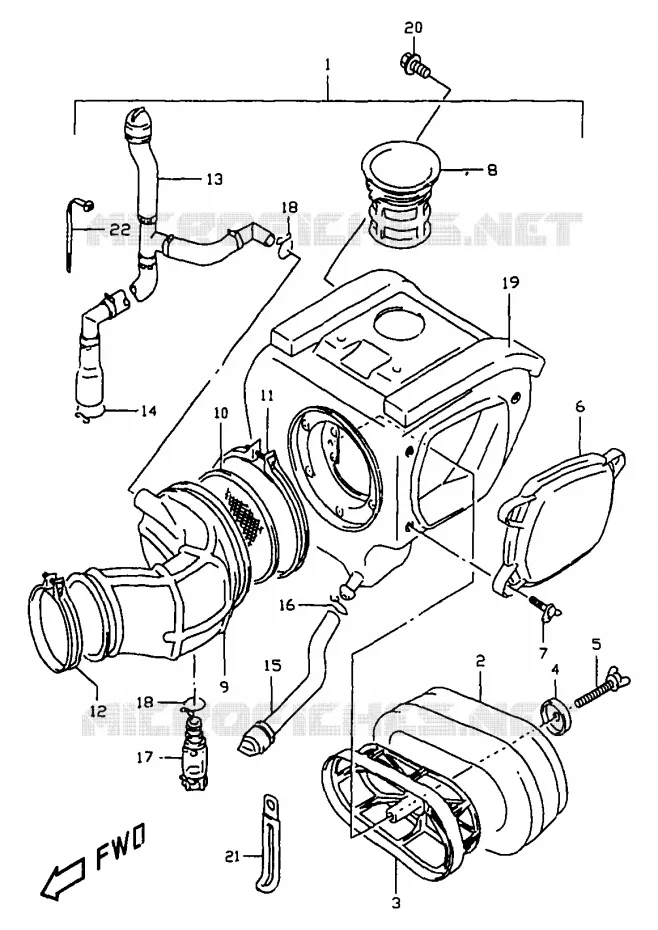 FILTRE A AIR Suzuki MOTO 350 DR 1999  DR350X(V/W/X)