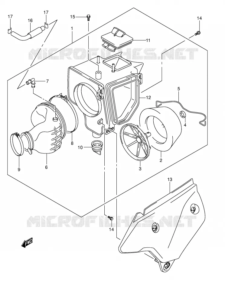 FILTRE A AIR Suzuki MOTO 400 DR-Z 2007  DR-Z400EK7(E3/E28)