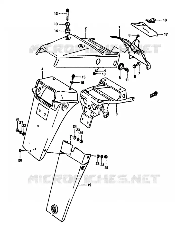 GARDE BOUE ARRIERE Suzuki MOTO 650 DR 1990  DR650RSL(L/M)