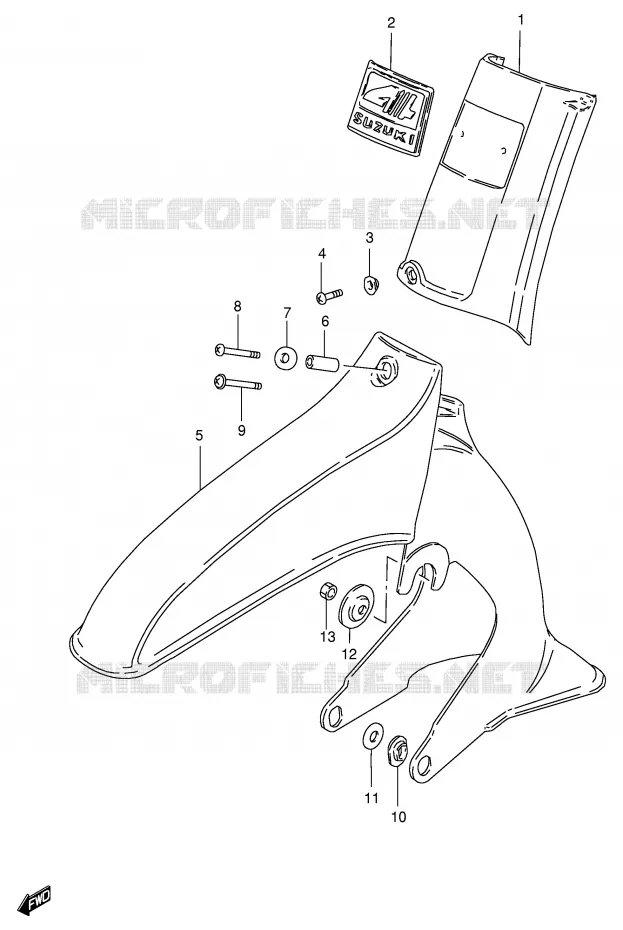 GARDE BOUE AVANT (MODELE G/R/S/V) Suzuki SCOOTER 100 FB 1997  FB100V(E71)