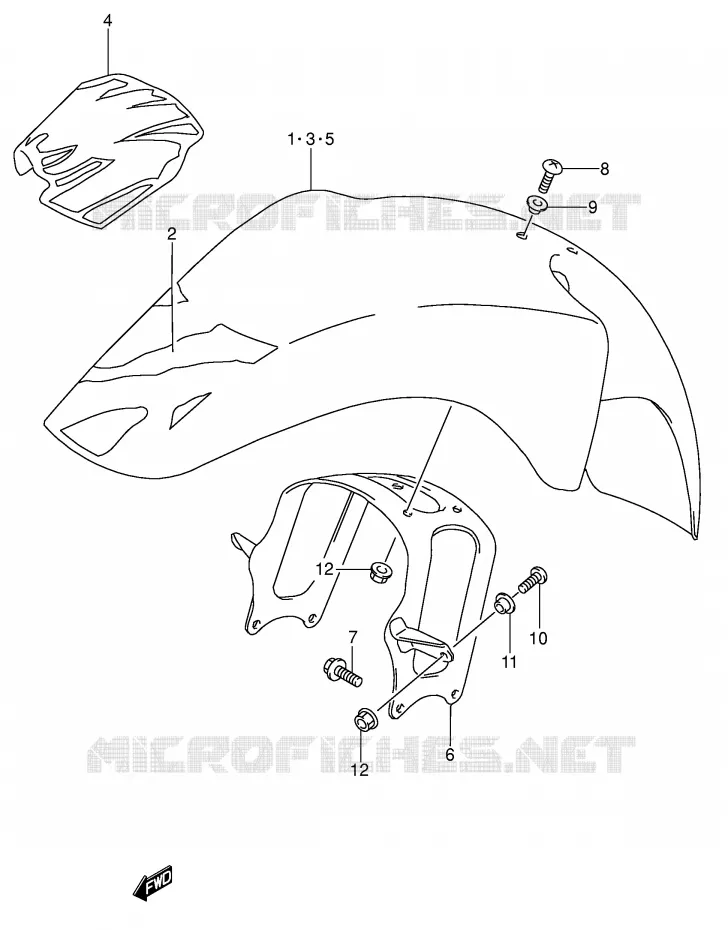 GARDE BOUE AVANT (MODELE M/N/P/R/S) Suzuki MOTO 650 DR 1991  DR650RSEUM(E4)
