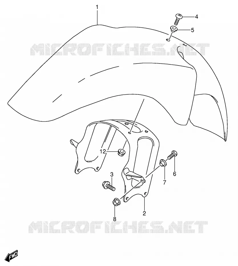 GARDE BOUE AVANT (MODELE T) Suzuki MOTO 650 DR 1995  DR650RSES(E4)