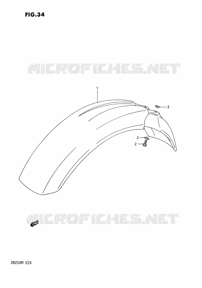 GARDE BOUE AVANT Suzuki MOTO 250 DR 1990  DR250L(E24)
