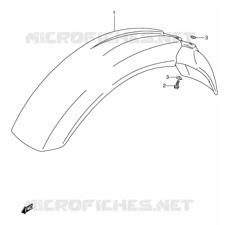 GARDE BOUE AVANT Suzuki MOTO 250 DR 1990  DR250SL(E24)