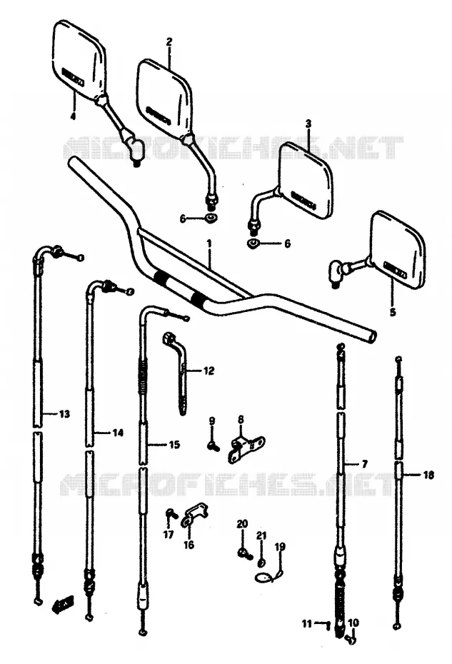 GUIDON - CABLES Suzuki MOTO 600 DR 1986  DR600SG(E2)