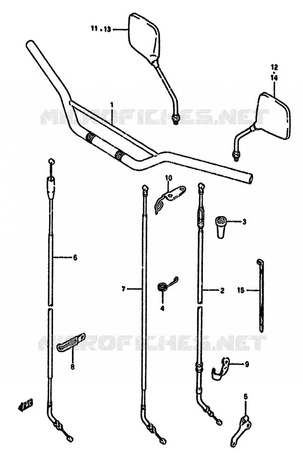 GUIDON (DR350SL/SM,DR350SN/SP/SR E24) Suzuki MOTO 350 DR 1993  DR350SP(L/M/N/P/R)