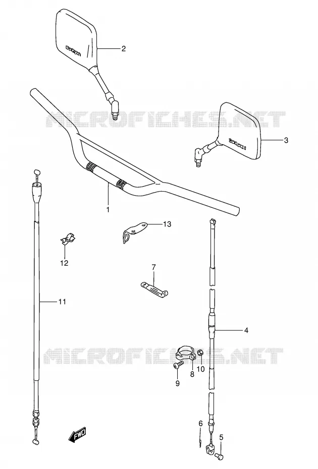 GUIDON (MODELE K1/MODELE K2 P9) Suzuki MOTO 200 DR 2005  DR200SEK5(E24)