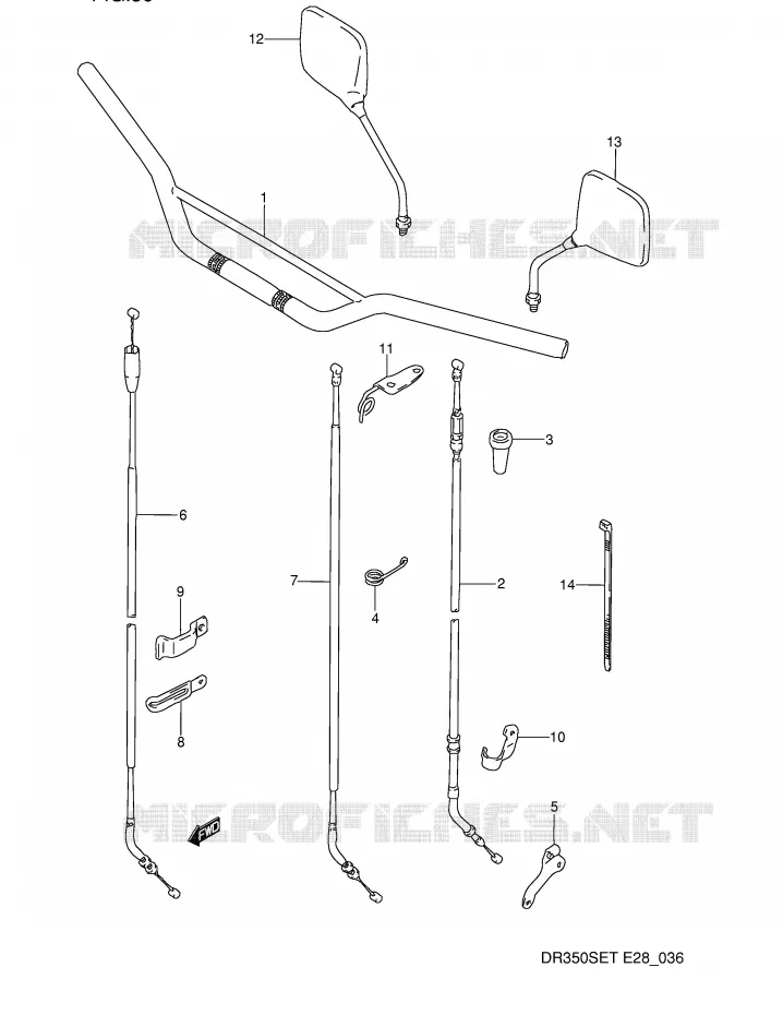 GUIDON (MODELE L/M) Suzuki MOTO 350 DR 1995  DR350SES(E28)
