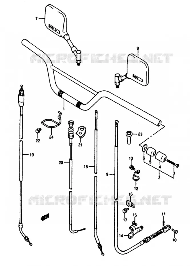 GUIDON (MODELE M) Suzuki MOTO 650 DR 1991  DR650RSUM(L/M)