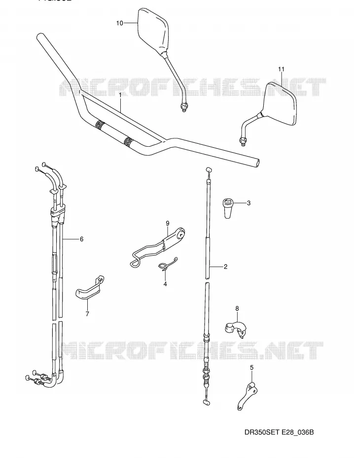 GUIDON (MODELE R/S/T) Suzuki MOTO 350 DR 1990  DR350SL(E28)