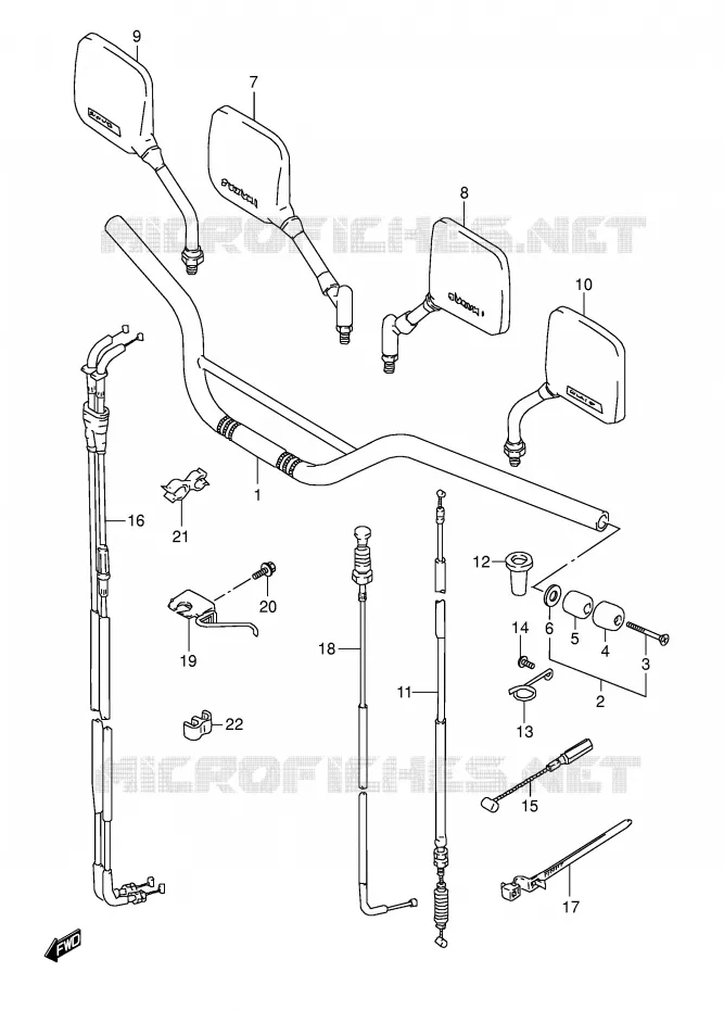 GUIDON (MODELE S) Suzuki MOTO 800 DR 1992  DR800SN(E4)