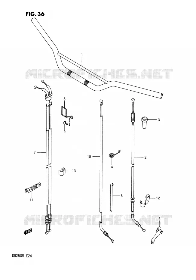 GUIDON Suzuki MOTO 250 DR 1990  DR250L(E24)