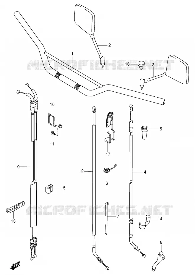 GUIDON Suzuki MOTO 350 DR 1998  DR350W(E1)