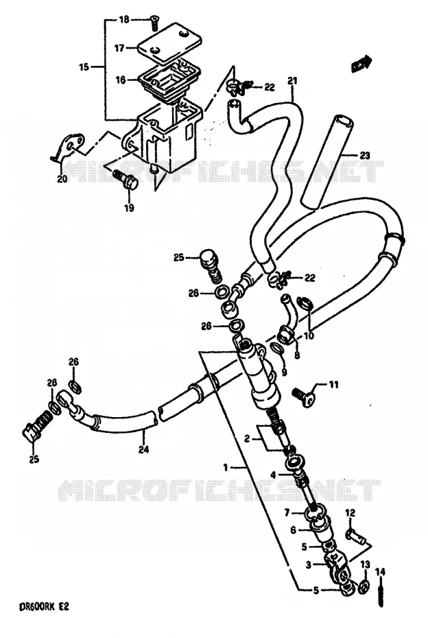 MAITRE CYLINDRE ARRIERE (MODELE K) Suzuki MOTO 600 DR 1987  DR600RH(E2)