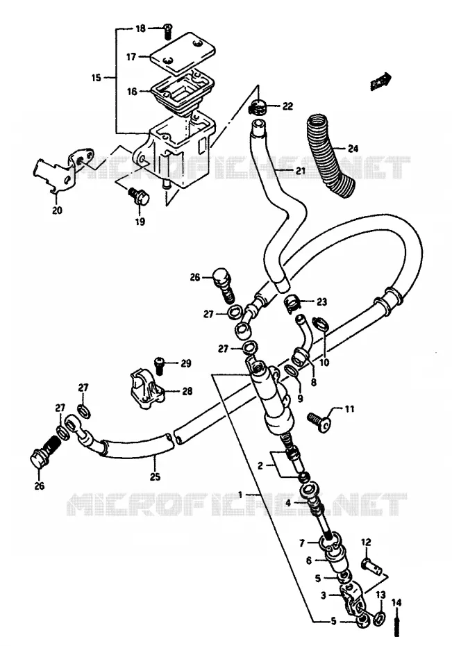 MAITRE CYLINDRE ARRIERE Suzuki MOTO 650 DR 1991  DR650RSM(L/M)