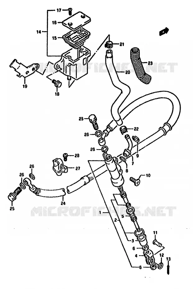 MAITRE CYLINDRE ARRIERE Suzuki MOTO 650 DR 1993  DR650RUP(N/P/R)