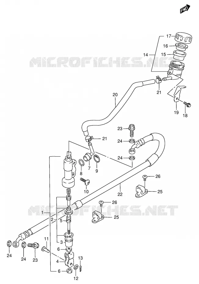 MAITRE CYLINDRE ARRIERE Suzuki MOTO 650 DR 1998  DR650SEW(E4)