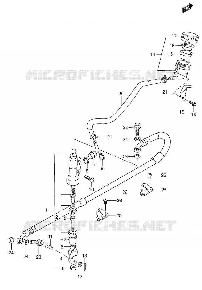 MAITRE CYLINDRE ARRIERE Suzuki MOTO 650 DR 2001  DR650SEK1(E3/E28)